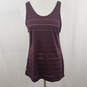 Athleta Tank Low Back Sheer Stripe Tank Plum Purple size Small Lounge Running